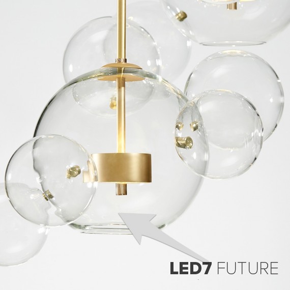 Giopato & Coombes - Bolle Linear Chandelier 14 Bubbles